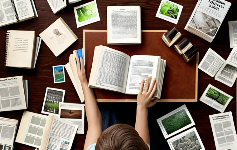 ** A person studying books and articles about environmental management, surrounded by publications from environmental organizations and webinar announcements. The overall mood should be studious and determined, hinting at preparing for certification.

**