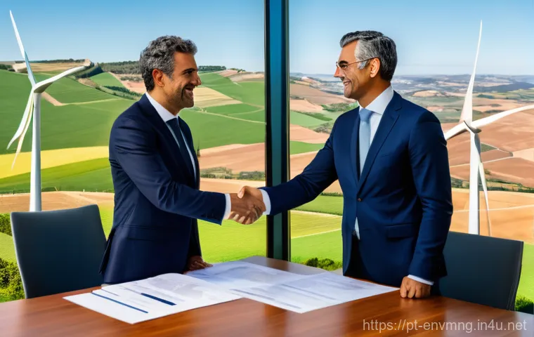 환경경영 분야 이직 시 필요 역량 - A highly detailed, futuristic image of a Portuguese environmental scientist or engineer, wearing a c...