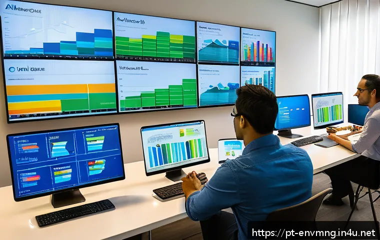 환경경영 업무 일지 작성법 - A modern office environment in São Paulo, Brazil, featuring a diverse team of professionals collabor...